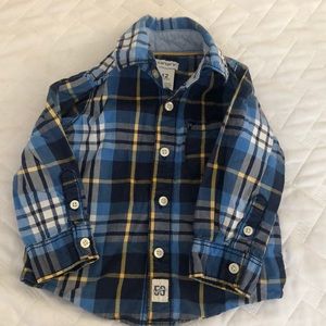 Baby boy button up plaid shirt